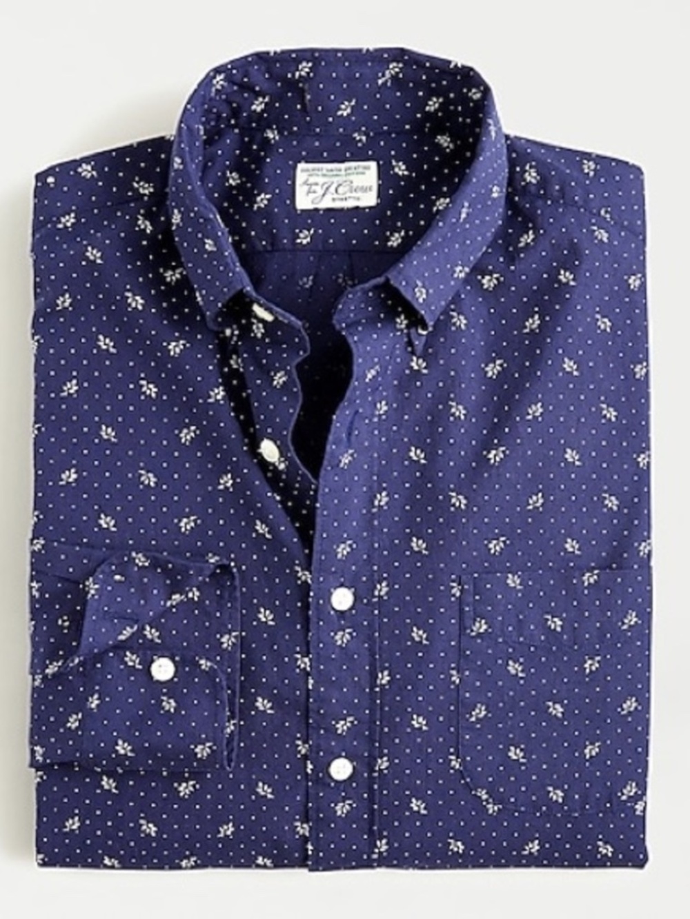 J. Crew Slim Stretch Secret Wash Button Down Shirt in Little Branch Dot
